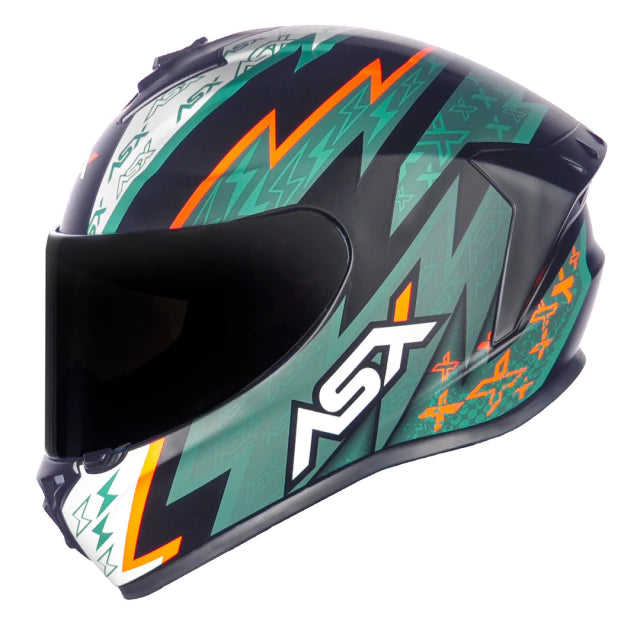 CAPACETE ASX DRAKEN THUNDER FOSCO PRETO/VERDE/LARANJA