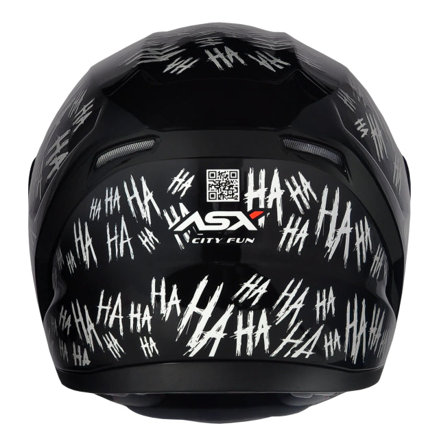 CAPACETE ASX CITY FUN BRILHO PRETO/BRANCO