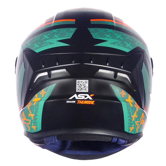 CAPACETE ASX DRAKEN THUNDER FOSCO PRETO/VERDE/LARANJA