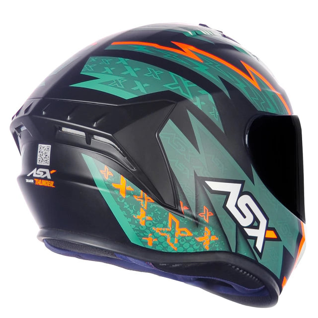 CAPACETE ASX DRAKEN THUNDER FOSCO PRETO/VERDE/LARANJA