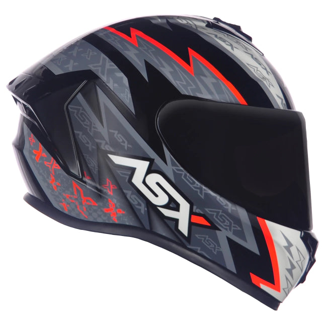 CAPACETE ASX DRAKEN THUNDER BRILHO PRETO/CINZA/VERMELHO