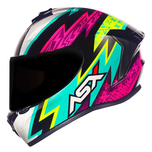 CAPACETE ASX DRAKEN THUNDER BRILHO PRETO/ROSA/TIFFANY