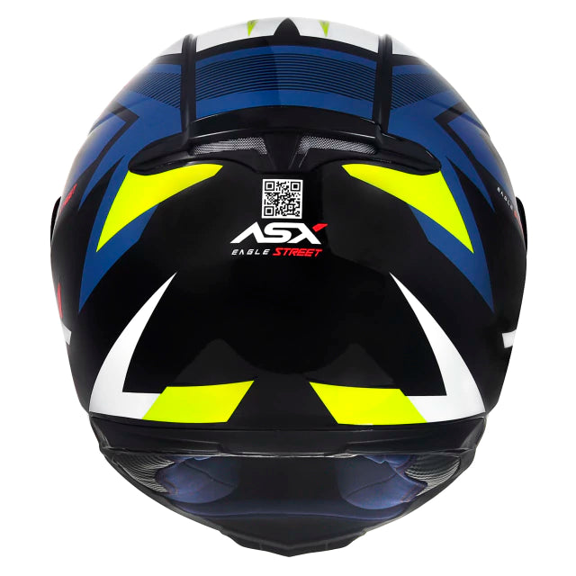 CAPACETE ASX EAGLE STREET BRILHO PRETO/AZUL/AMARELO