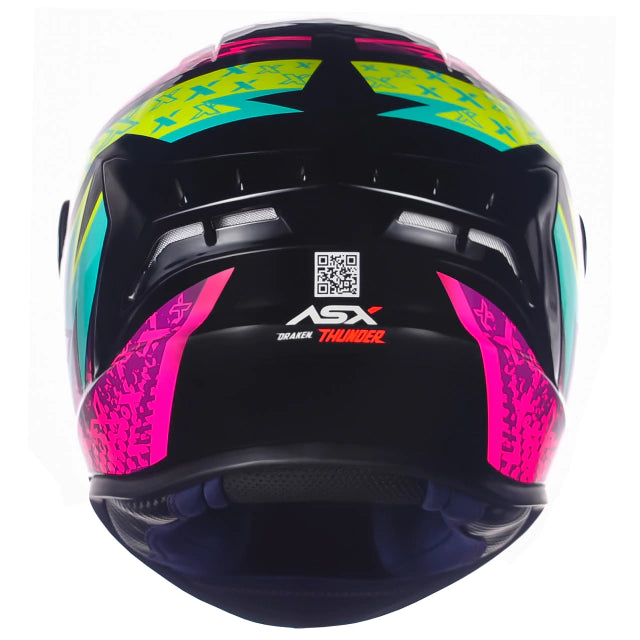 CAPACETE ASX DRAKEN THUNDER BRILHO PRETO/ROSA/TIFFANY