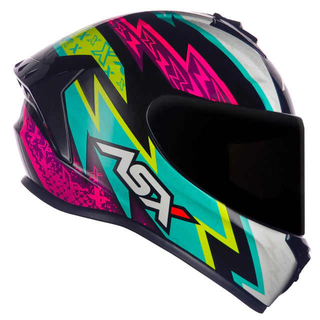 CAPACETE ASX DRAKEN THUNDER BRILHO PRETO/ROSA/TIFFANY