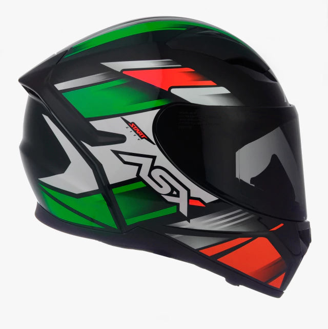 CAPACETE ASX CITY START BRILHO PRETO/VERMELHO/VERDE