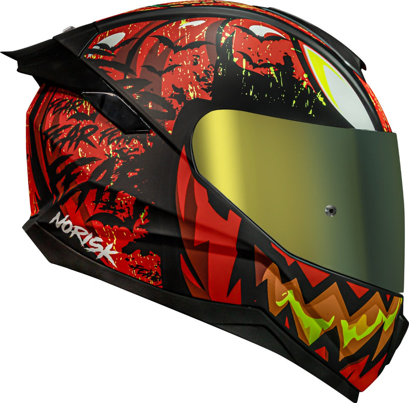 Capacete Norisk Razor Halloween Com 2 Viseiras + Spoiler