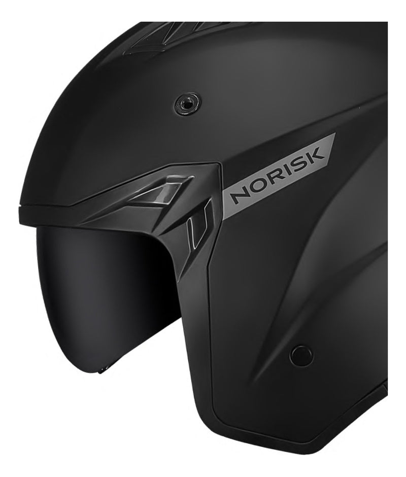 Capacete Moto Norisk Darth 2 Dark Articulado Aberto Fechado