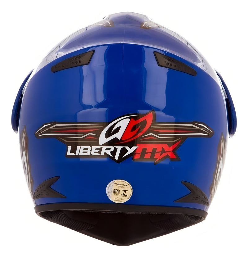 Capacete Para Moto Trial Pro Tork Liberty Mx Pro Vision A Cor Azul Desenho Solid Tamanho do capacete 58