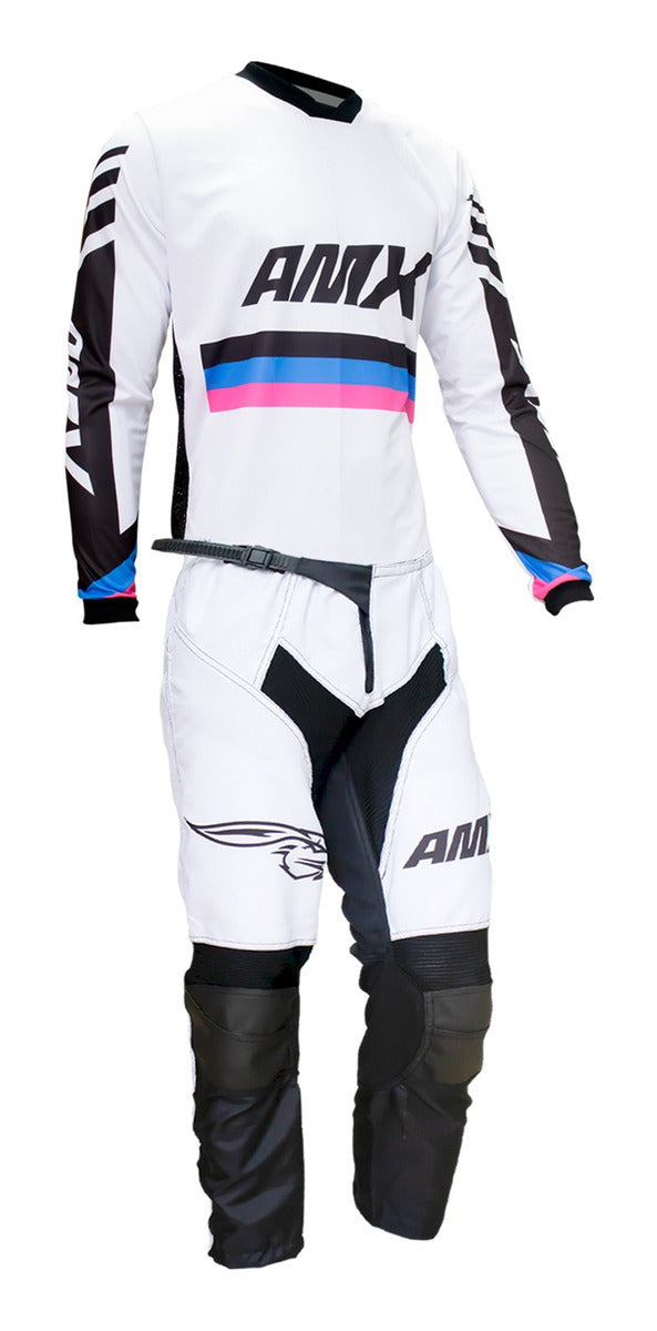 Conjunto Roupa Amx Cross One Branco Calça Camisa Motocross