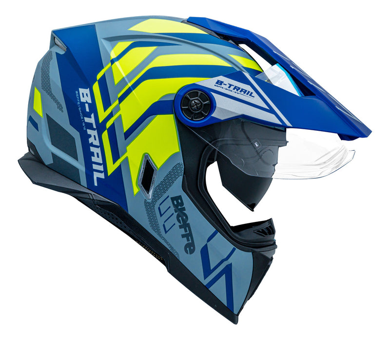 Capacete Bieffe B-trail Defender Cz/azul C/ Oculos Interno