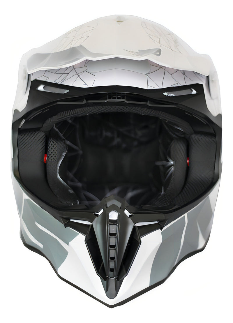 Capacete Ims Esportivo Off Road Trilha Motocross Ventilado Cor Branco - Cinza Tamanho do capacete 56