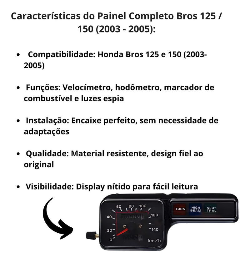 Painel Completo Smart Fox Bros125 150 2003 2004 2005