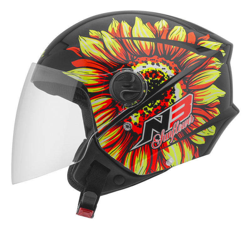 Capacete Moto Aberto Integral N3 Sunflower Girassol Urbano