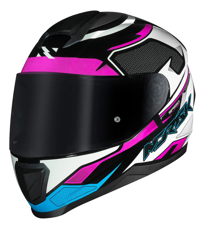 Capacete Norisk Razor Speedmax Preto Branco E Rosa Feminino