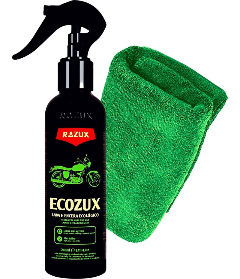 Lava A Seco Spray Com Cera Ecozux Razux + Pano Microfibra