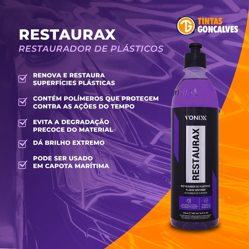 Restaurax Restaurador De Plásticos Externos Internos Vonixx