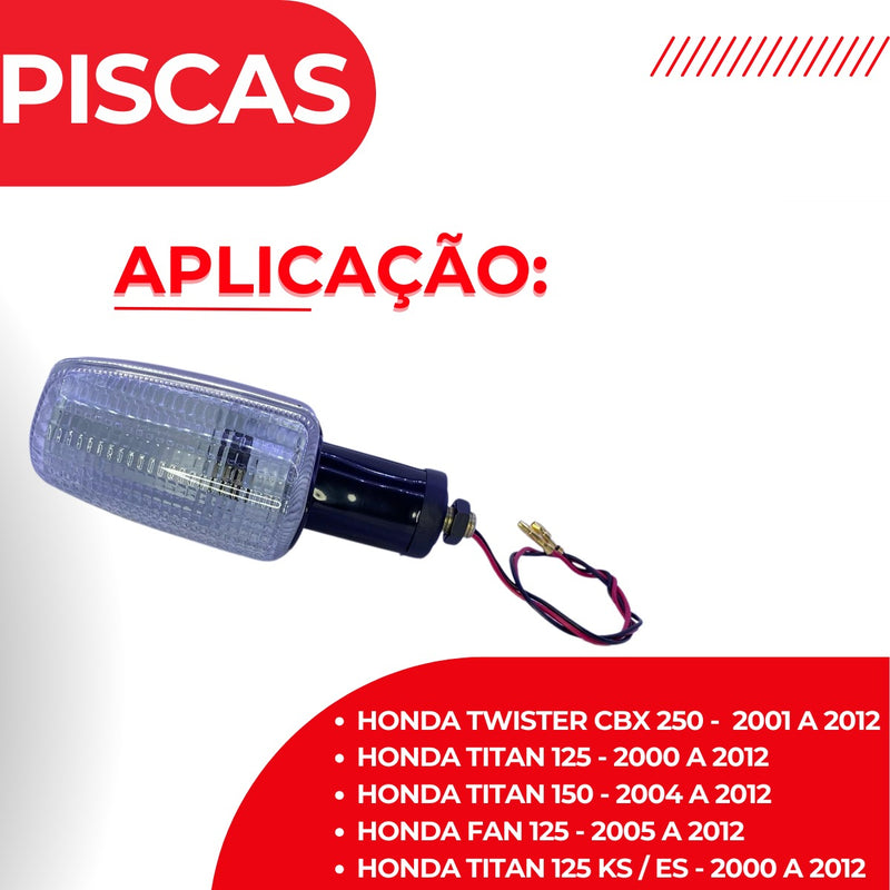 4 Pisca Completo Seta Cristal +lâmpada Titan 150 2004 A 2008