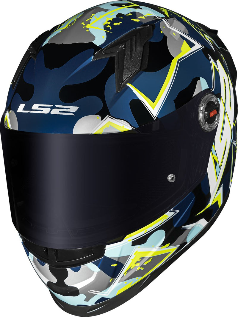 Capacete Masculino Moto Ls2 Ff358s Camo Azul Lançamento