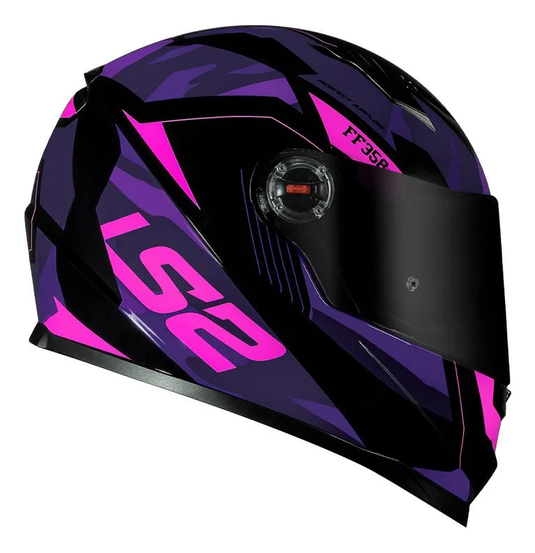 Capacete Ls2 Ff358 Tank Preto Roxo