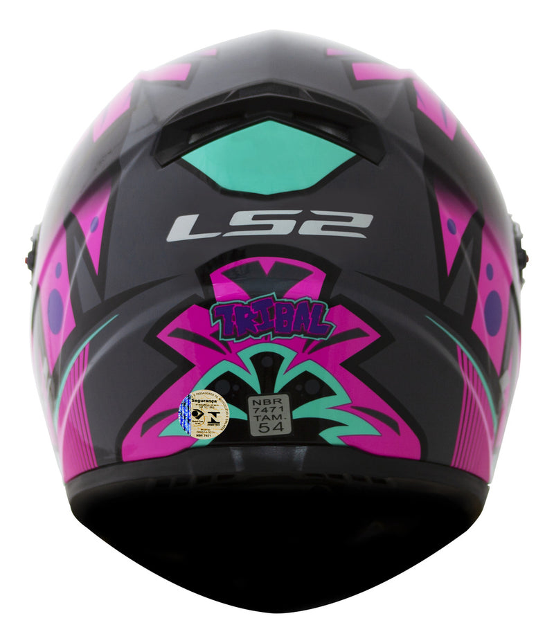 Capacete Para Moto Integral Ls2 Ff358 Classic Tribal Fucsia