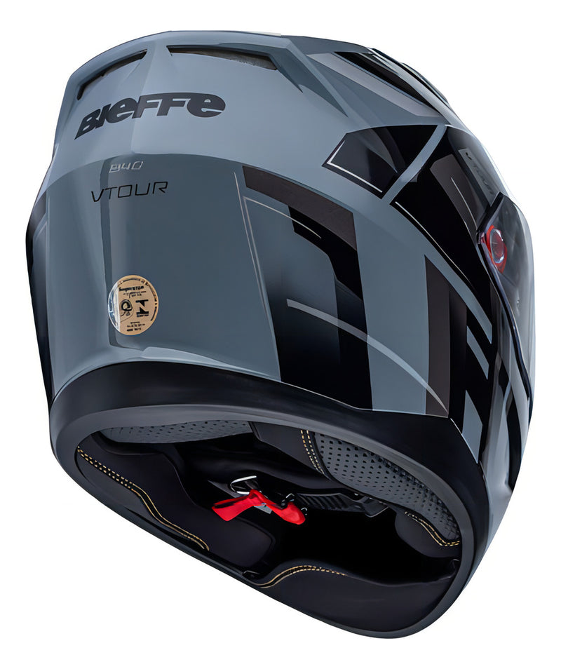 Capacete Integral Bieffe B-40 Vtour Cinza Luar Brilho Tamanho 58 Com Óculos Solar Interno