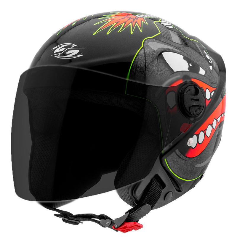 Capacete Moto Aberto New Liberty Protork 3 Bomb Preto Tam 58