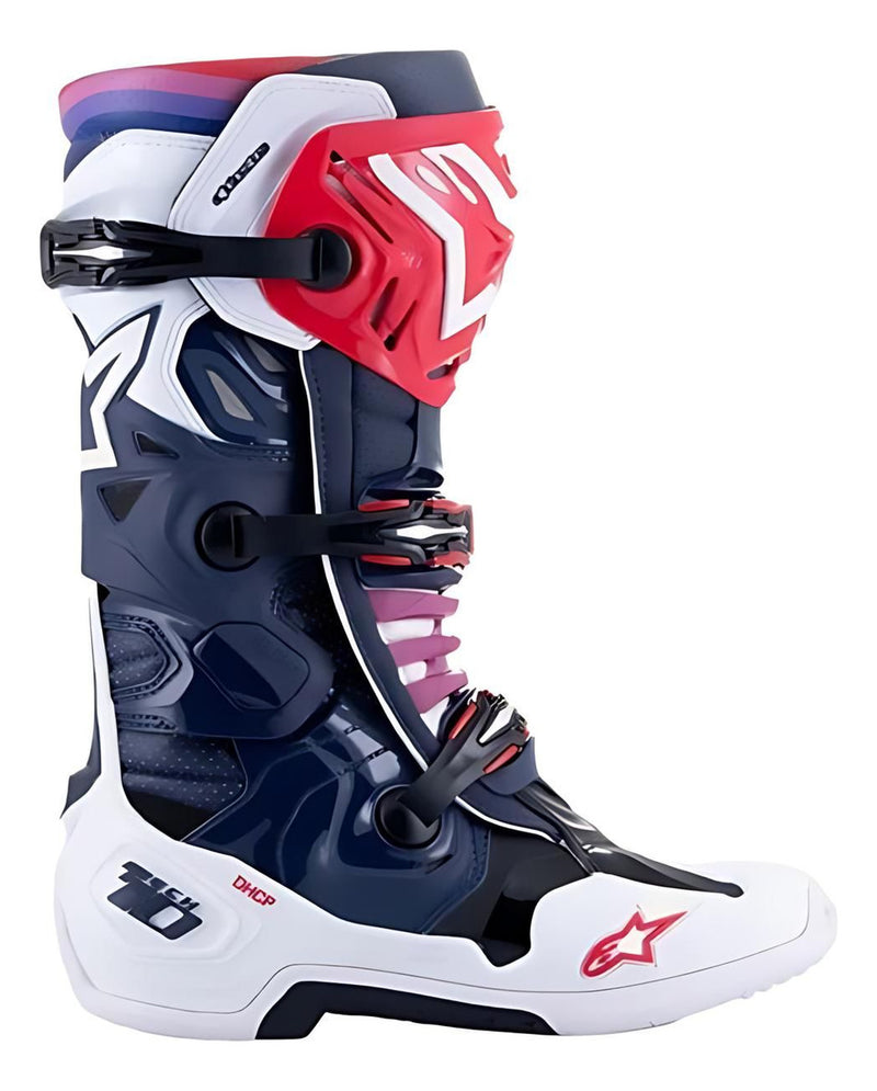 Bota Alpinestars Tech 10 Supervented Azul Branco Vermelho