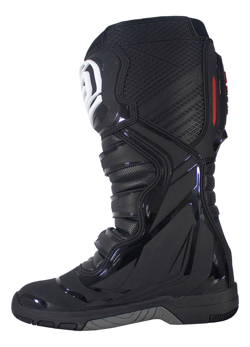 Bota Asw Elevate Preto Cinza Vermelho Cross Motocross Trilha