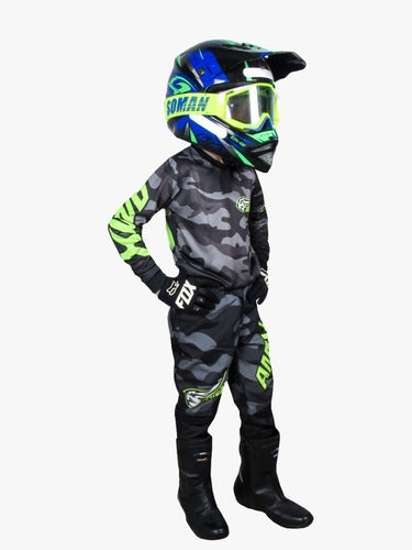 Roupa Infantil - Motocross Trilha Calça+camisa Amx Prime Cam