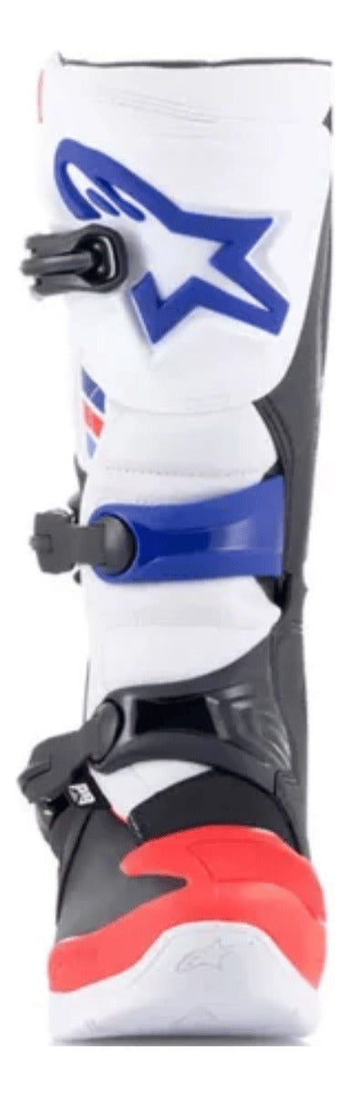 Bota Tech 3 Alpinestars Off Road Branco Vermelho Azul Brasil