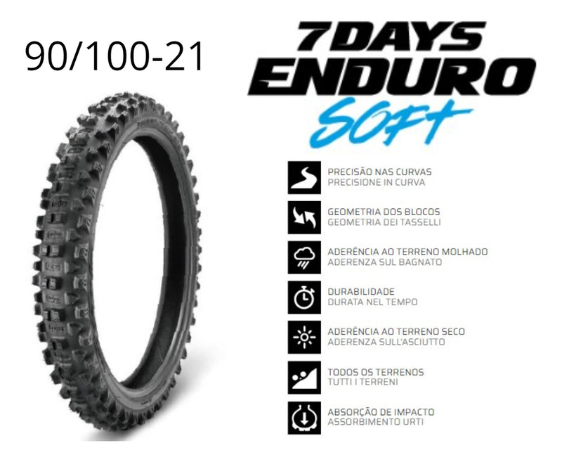 Pneu Borilli Dianteiro 7days Enduro Soft 90/100-21 Motocross