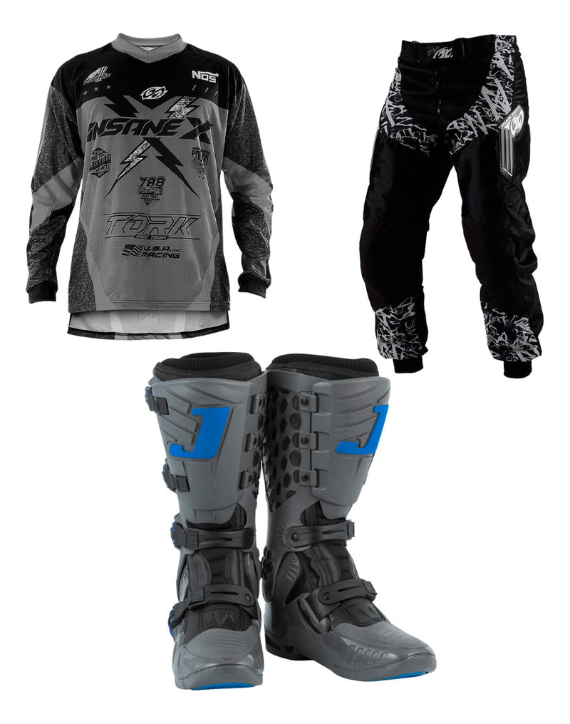 Kit Motocross Calça Camisa Bota De Proteção Jett Off Road