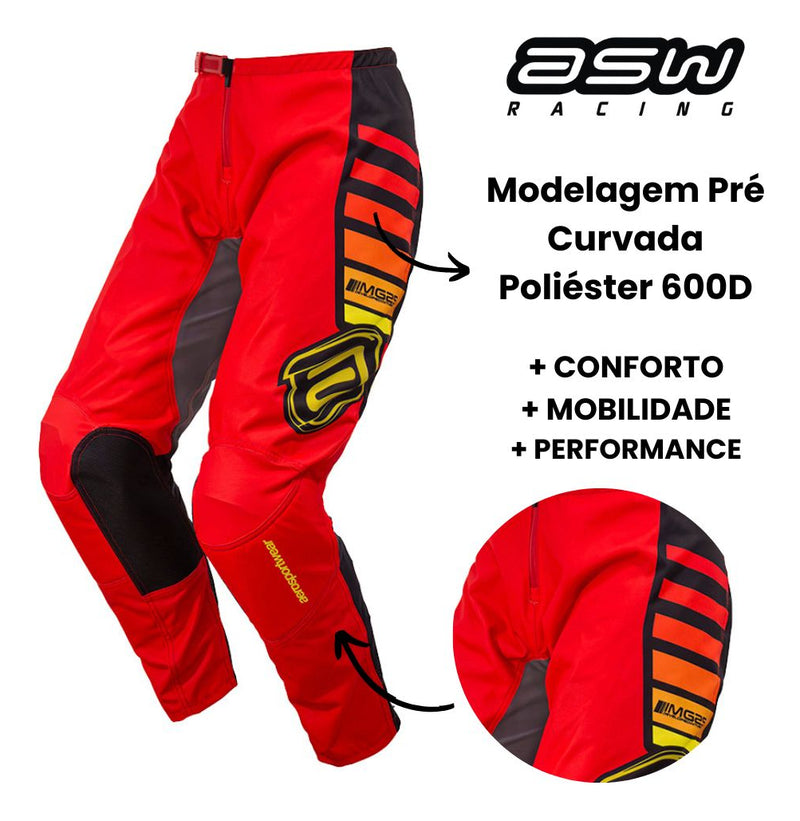 Conjunto Kit Roupa Asw Image Relay Motocross Trilha Mx