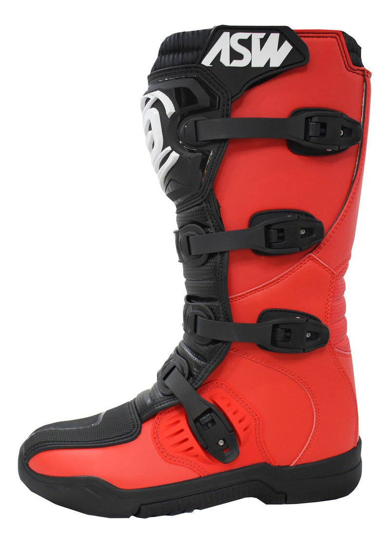 Bota Asw Image Enduro Preto Vermelho Cross Motocross Trilha