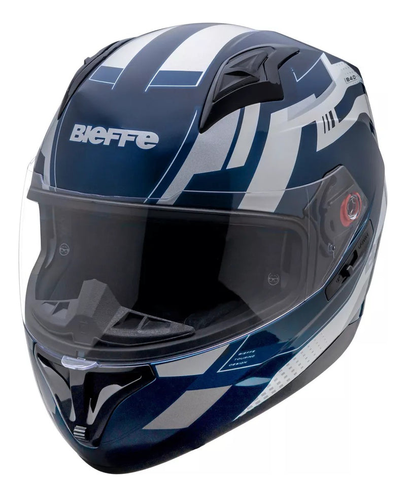 Capacete Bieffe B-40 Essence Azul Com Oculos Interno