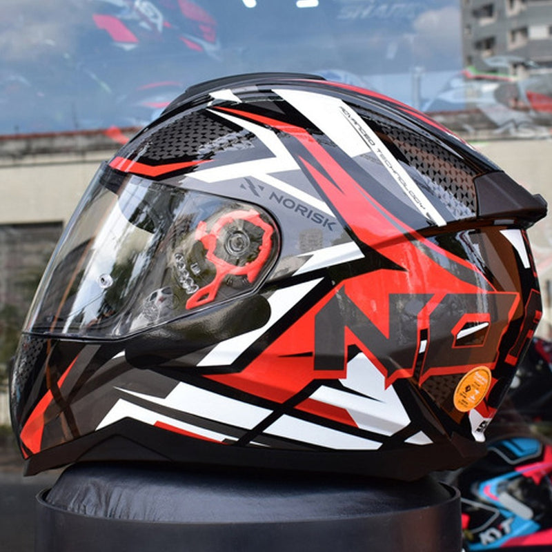 Capacete Fechado Norisk Razor Speedmax Sharp Vermelho Preto