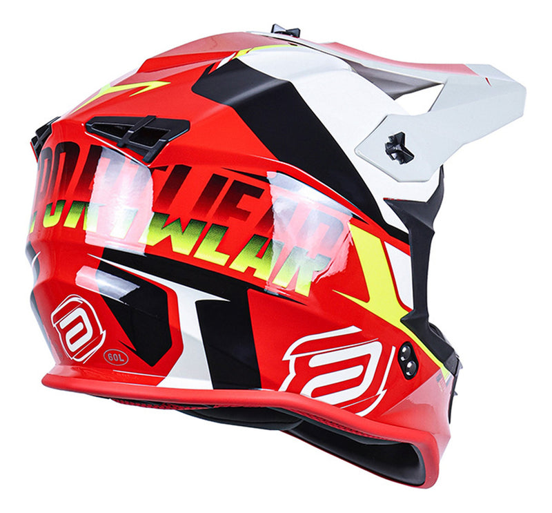 Capacete Motocross Asw R3 Evade Vermelho Amarelo Trilha Mx