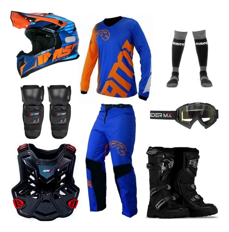 Kit Equipamento Infantil Completo Motocross Protork Amx