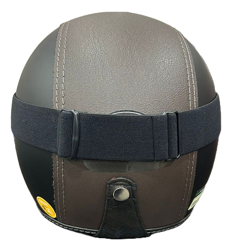 Capacete Bieffe Custom Motocicleta Marrom Café Racer Retro