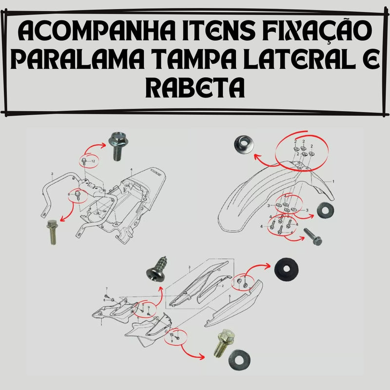 Parafuso Carenagem Bucha Coxim Nxr Bros 125 150 2003 A 2008