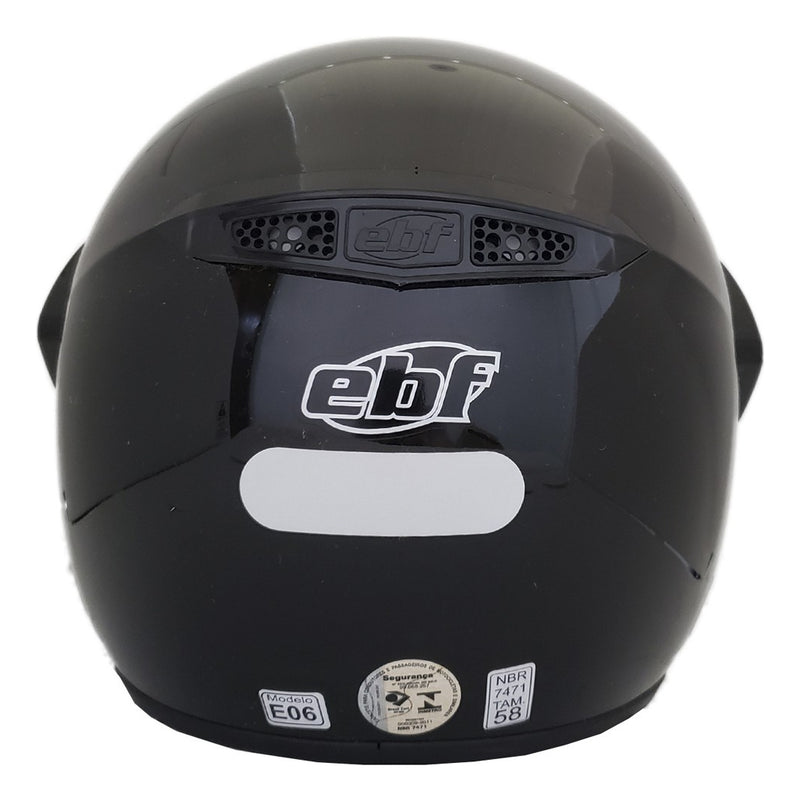 Capacete Motocross  Ebf Fechado Motard Preto  + Viseira Fumê