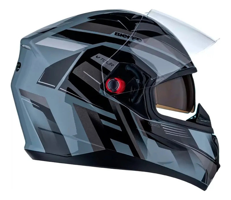 Capacete Bieffe B40 Vtour Cinza Moon/grafite - Full