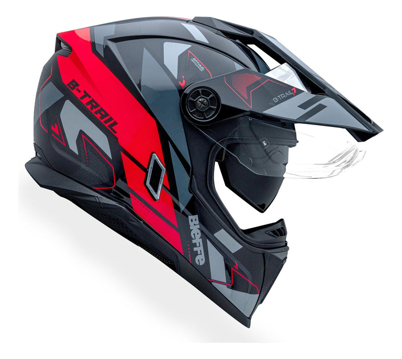 Capacete Masculino Bieffe B-trail Conquest Vermelho Moto