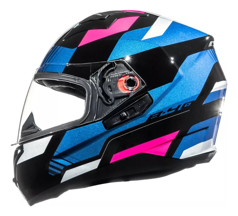 Capacete Moto Bieffe Touring B-40 Spect C/ Óculos Fumê Pink