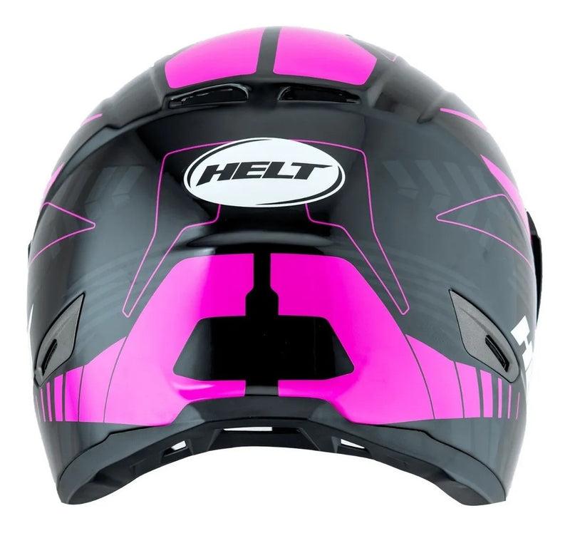 Capacete Feminino Helt Cross Vision Shock Esportivo Pto Rosa