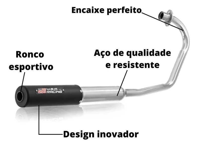 Escapamento Usa Racing Cbx 250 Twister 2001 À 2008