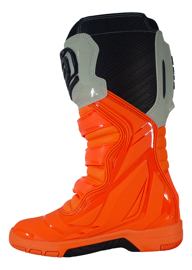 Bota Asw Elevate Laranja Cinza Cross Motocross Trilha