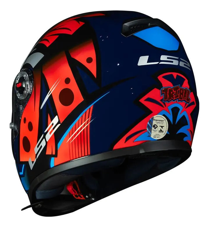 Capacete Fechado Ff358 Classic Tribal Laranja Ls2