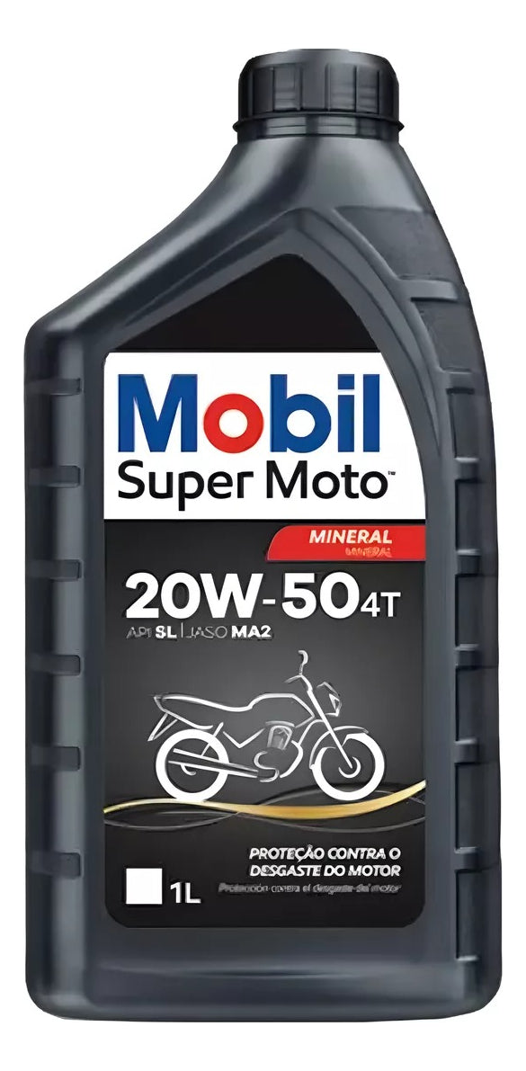 Óleo De  Motor Mobil Super Moto 4t 20w-50 Mineral 1 Litro